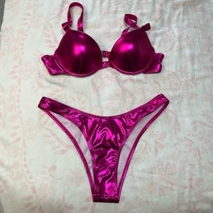 Pink metallic bathing suit